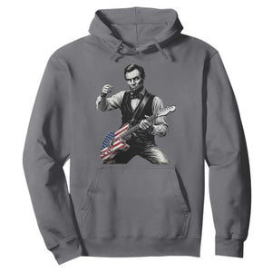 Abraham Lincoln Playing Guitar Vintage American Flag Hoodie TS11 Charcoal Print Your Wear