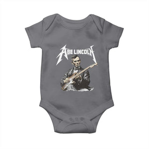 Abe Lincoln Playing Electric Guitar Rocker Baby Onesie TS11 Charcoal Print Your Wear