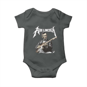 Abe Lincoln Playing Electric Guitar Rocker Baby Onesie TS11 Dark Heather Print Your Wear