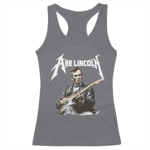 Abe Lincoln Playing Electric Guitar Rocker Racerback Tank Top TS11 Charcoal Print Your Wear