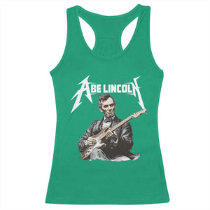 Abe Lincoln Playing Electric Guitar Rocker Racerback Tank Top TS11 Irish Green Print Your Wear