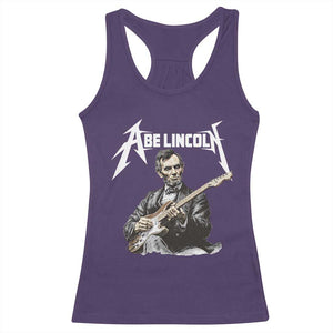 Abe Lincoln Playing Electric Guitar Rocker Racerback Tank Top TS11 Purple Print Your Wear