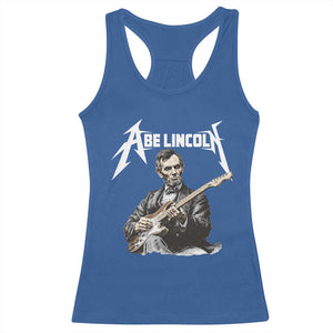 Abe Lincoln Playing Electric Guitar Rocker Racerback Tank Top TS11 Royal Blue Print Your Wear