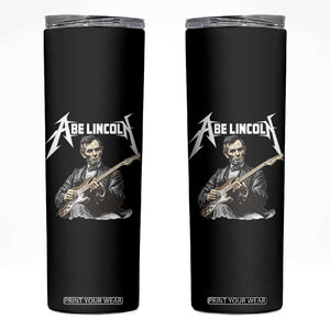 Abe Lincoln Playing Electric Guitar Rocker Skinny Tumbler TS11 Black Print Your Wear