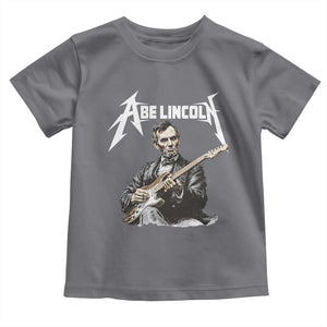 Abe Lincoln Playing Electric Guitar Rocker Toddler T Shirt TS11 Charcoal Print Your Wear