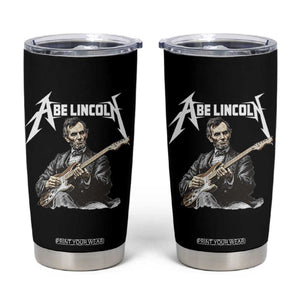 Abe Lincoln Playing Electric Guitar Rocker Tumbler Cup TS11 Black Print Your Wear