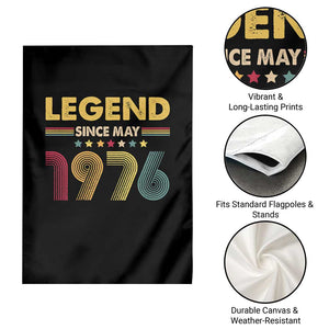 May 50th Birthday Garden Flag Legends Since May 1976 Retro Bday TS11 Print Your Wear