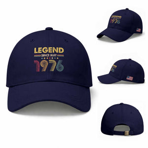 May 50th Birthday Baseball Cap Legends Since May 1976 Retro Bday TS11 Baseball Cap Universal Fit Dark Blue Print Your Wear