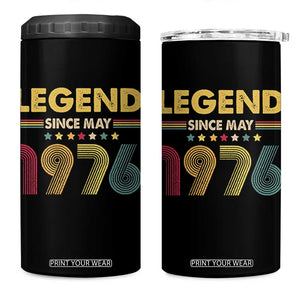 May 50th Birthday 4 in 1 Can Cooler Tumbler Legends Since May 1976 Retro Bday TS11 One Size: 16 oz Black Print Your Wear