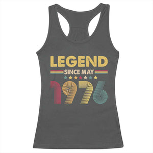 May 50th Birthday Racerback Tank Top Legends Since May 1976 Retro Bday TS11 Dark Heather Print Your Wear