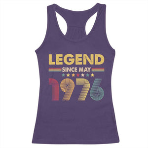 May 50th Birthday Racerback Tank Top Legends Since May 1976 Retro Bday TS11 Purple Print Your Wear