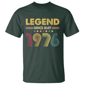 May 50th Birthday T Shirt Legends Since May 1976 Retro Bday TS11 Dark Forest Green Print Your Wear