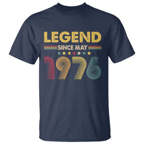 May 50th Birthday T Shirt Legends Since May 1976 Retro Bday TS11 Navy Print Your Wear