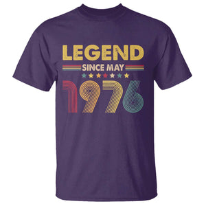 May 50th Birthday T Shirt Legends Since May 1976 Retro Bday TS11 Purple Print Your Wear