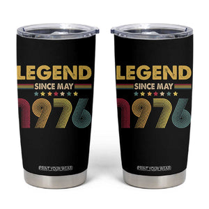 May 50th Birthday Tumbler Cup Legends Since May 1976 Retro Bday TS11 Black Print Your Wear