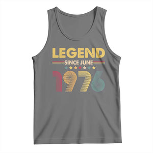 June 50th Birthday Tank Top Legends Since June 1976 Retro Bday TS11 Black Heather Print Your Wear