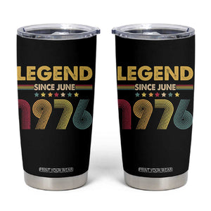 June 50th Birthday Tumbler Cup Legends Since June 1976 Retro Bday TS11 Black Print Your Wear