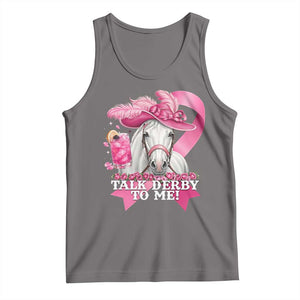 Talk Derby To Me Tank Top Funny Horse Racing Oaks Derby Day Pink Ribbon TS11 Deep Heather Print Your Wear