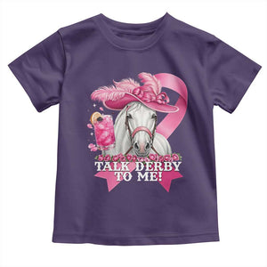 Talk Derby To Me Toddler T Shirt Funny Horse Racing Oaks Derby Day Pink Ribbon TS11 Purple Print Your Wear