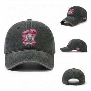 Talk Derby To Me Washed Cotton Baseball Cap Funny Horse Racing Oaks Derby Day Pink Ribbon TS11 Washed Cap Universal Fit Dark Green Print Your Wear