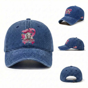 Talk Derby To Me Washed Cotton Baseball Cap Funny Horse Racing Oaks Derby Day Pink Ribbon TS11 Washed Cap Universal Fit Royal Blue Print Your Wear