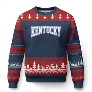 Kentucky Ugly Christmas Sweater Vintage Sports Design Kentuckian KY State TS11 Navy Red Print Your Wear