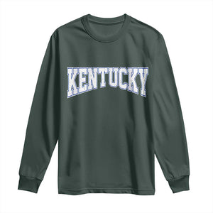 Kentucky Long Sleeve Shirt Vintage Sports Design Kentuckian KY State TS11 Dark Forest Green Print Your Wear