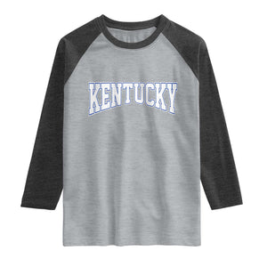 Kentucky Raglan Shirt Vintage Sports Design Kentuckian KY State TS11 Heather Gray Heather Charcoal Print Your Wear