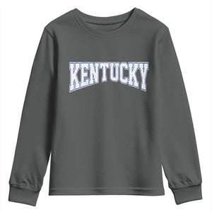 Kentucky Youth Sweatshirt Vintage Sports Design Kentuckian KY State TS11 Dark Heather Print Your Wear