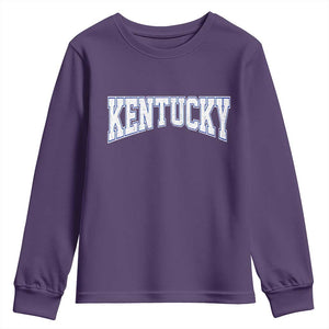 Kentucky Youth Sweatshirt Vintage Sports Design Kentuckian KY State TS11 Purple Print Your Wear