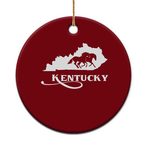 Kentucky Horse Map State Derby Day Ceramic Ornament TS11 1pc Red Print Your Wear