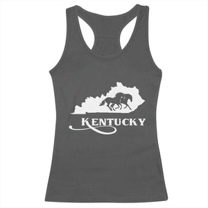 Kentucky Horse Map State Derby Day Racerback Tank Top TS11 Dark Heather Print Your Wear