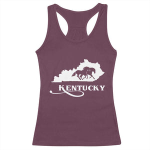 Kentucky Horse Map State Derby Day Racerback Tank Top TS11 Maroon Print Your Wear