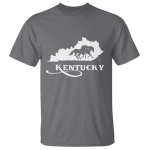Kentucky Horse Map State Derby Day T Shirt TS11 Charcoal Print Your Wear