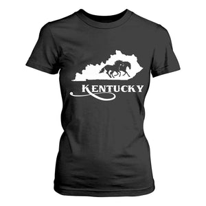 Kentucky Horse Map State Derby Day T Shirt For Women TS11 Black Print Your Wear
