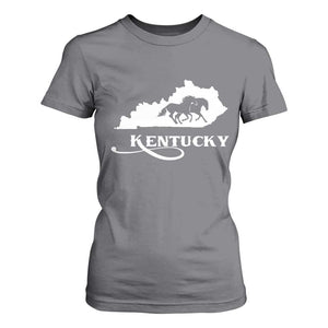 Kentucky Horse Map State Derby Day T Shirt For Women TS11 Charcoal Print Your Wear
