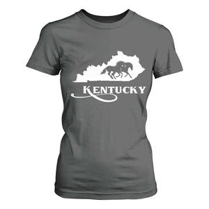 Kentucky Horse Map State Derby Day T Shirt For Women TS11 Dark Heather Print Your Wear