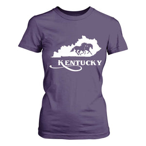 Kentucky Horse Map State Derby Day T Shirt For Women TS11 Purple Print Your Wear
