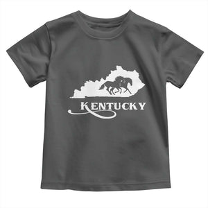 Kentucky Horse Map State Derby Day Toddler T Shirt TS11 Dark Heather Print Your Wear