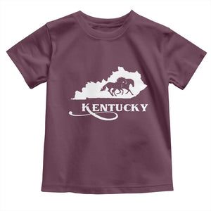 Kentucky Horse Map State Derby Day Toddler T Shirt TS11 Maroon Print Your Wear