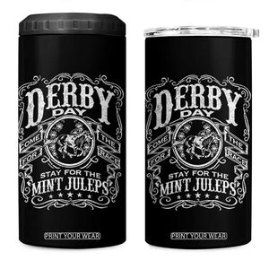 Derby Day Come For The Track Stay For The Mint Juleps 4 in 1 Can Cooler Tumbler Horse Racing TS11 One Size: 16 oz Black Print Your Wear