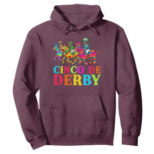 Cinco De Derby Hoodie Funny Mexican Derby Pinata Horse Race TS11 Maroon Print Your Wear