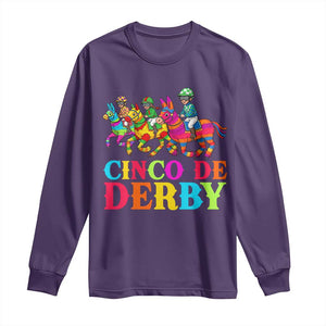 Cinco De Derby Long Sleeve Shirt Funny Mexican Derby Pinata Horse Race TS11 Purple Print Your Wear