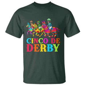Cinco De Derby T Shirt Funny Mexican Derby Pinata Horse Race TS11 Dark Forest Green Print Your Wear