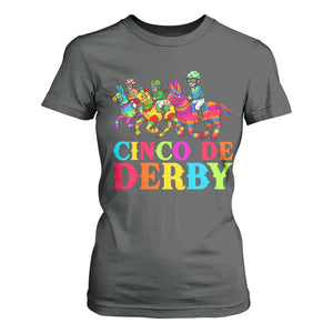 Cinco De Derby T Shirt For Women Funny Mexican Derby Pinata Horse Race TS11 Dark Heather Print Your Wear