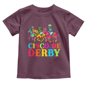 Cinco De Derby Toddler T Shirt Funny Mexican Derby Pinata Horse Race TS11 Maroon Print Your Wear