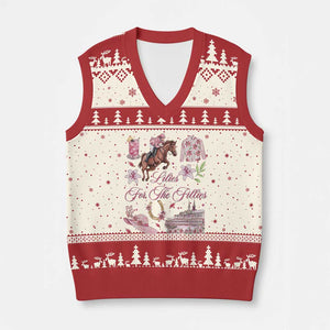 Derby Horse Racing Day V-Neck Knit Sweater Vest Lilies For The Fillies Stargazer Lily Flower TS11 Beige Red Print Your Wear