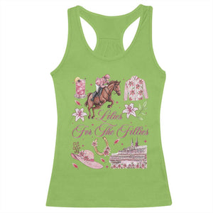 Derby Horse Racing Day Racerback Tank Top Lilies For The Fillies Stargazer Lily Flower TS11 Lime Print Your Wear