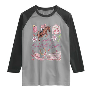 Derby Horse Racing Day Raglan Shirt Lilies For The Fillies Stargazer Lily Flower TS11 Sport Gray Black Print Your Wear