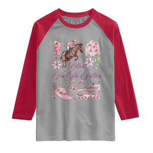 Derby Horse Racing Day Raglan Shirt Lilies For The Fillies Stargazer Lily Flower TS11 Sport Gray Red Print Your Wear